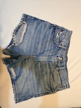 American Eagle Distressed Light Blue Denim Shorts